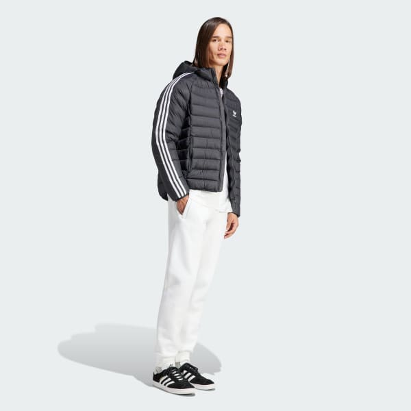 Schwarz Padded Hooded Puffer Jacke