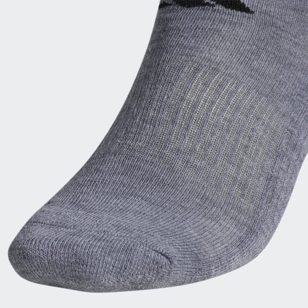 Grey Athletic Cushioned No-Show Socks 6 Pairs D3736A