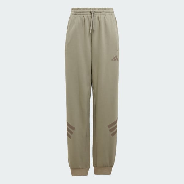 Beige Future Icons 3-Stripes Wide Pants Kids