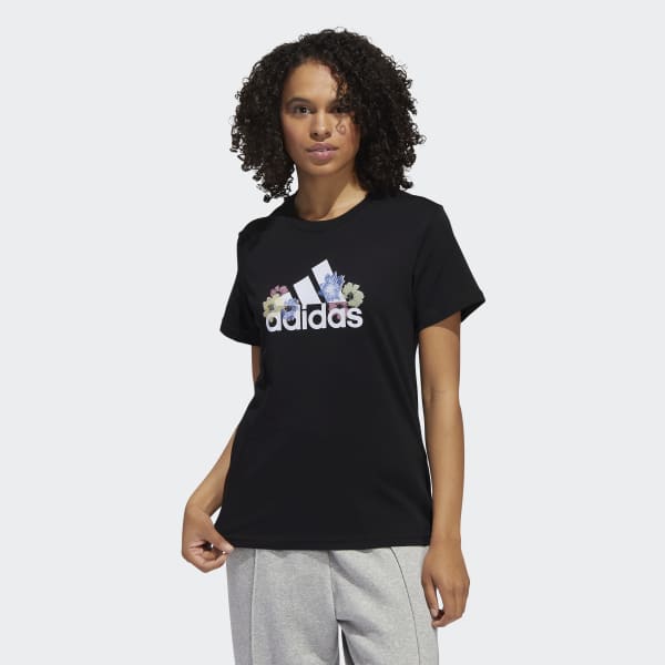 opskrift lån mulighed adidas Floral Graphic T-Shirt - Black | adidas UK