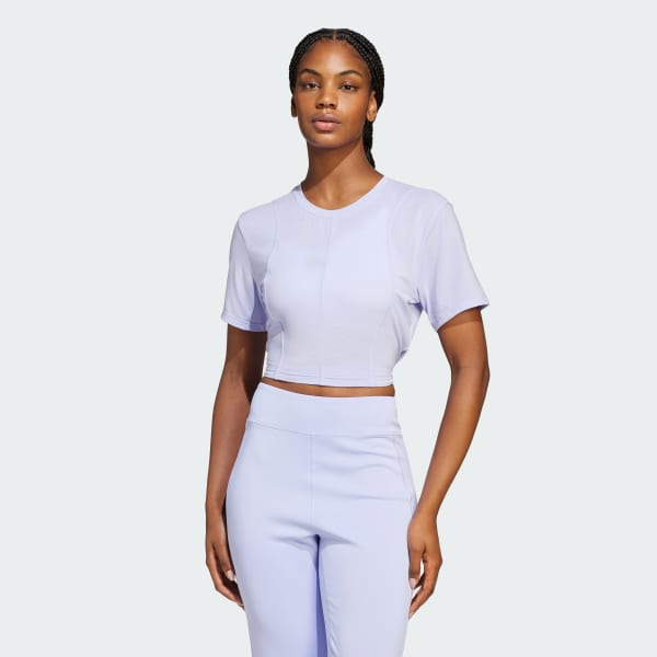 สีม่วง เสื้อยืดโยคะ