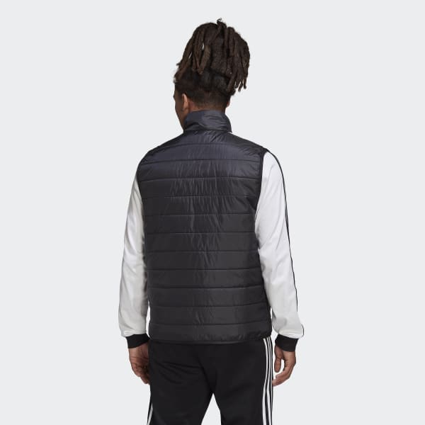 Sort Padded Stand-Up Collar Puffer vest DE551