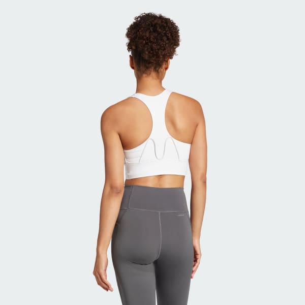 Blanco Top Deportivo Run Pocket Soporte Medio