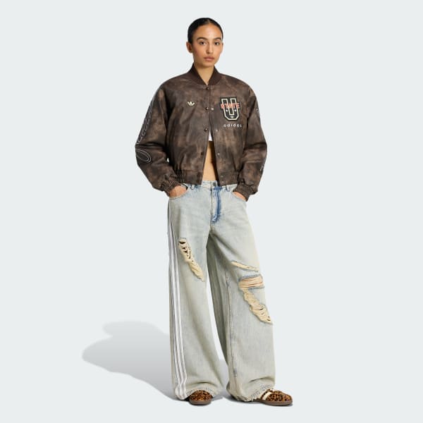 Azul Pantalón HOLGADO DE TEJIDO DENIM DESGASTADO ADIDAS ORIGINALS