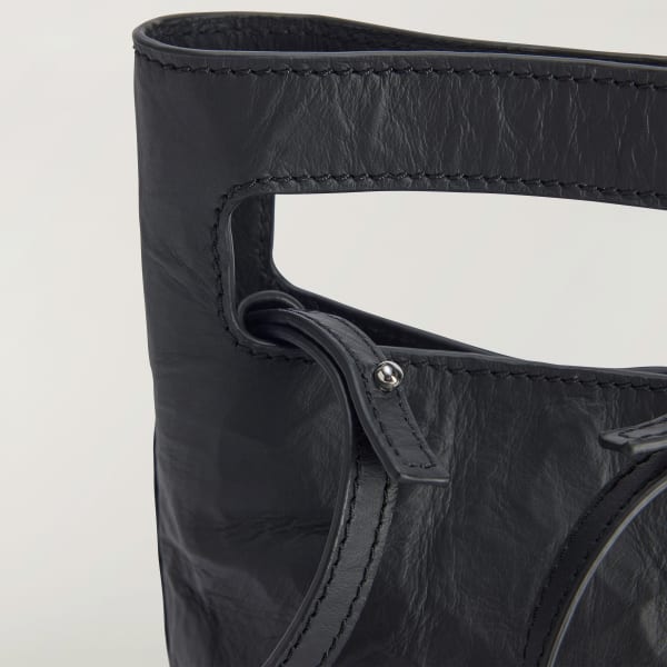 Black Y-3 Crinkle Leather Mini Bag