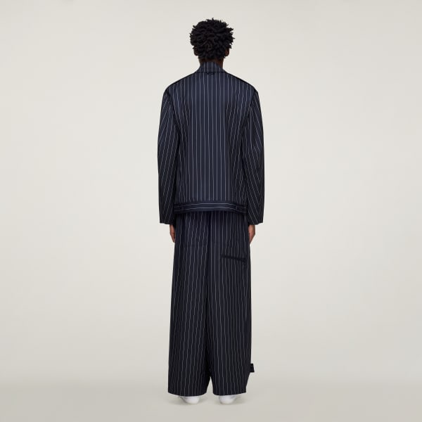 Sort Y-3 PINSTRIPE REFINED WOOL WIDE LEG BUKSER