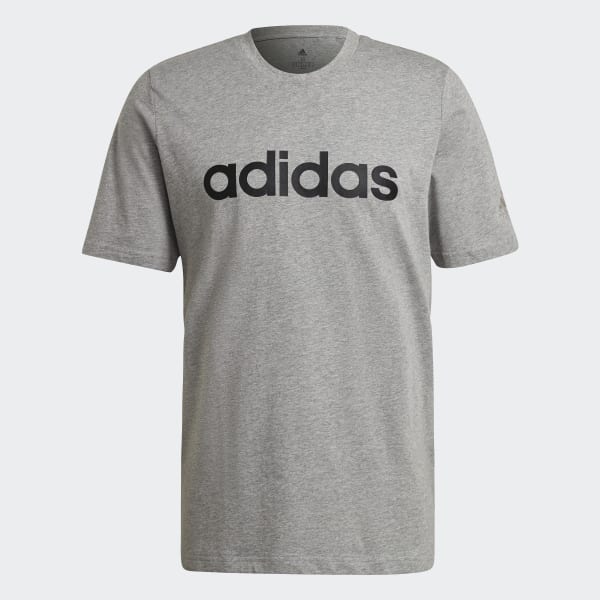 Grey Essentials Linear Embroidered Logo Tee