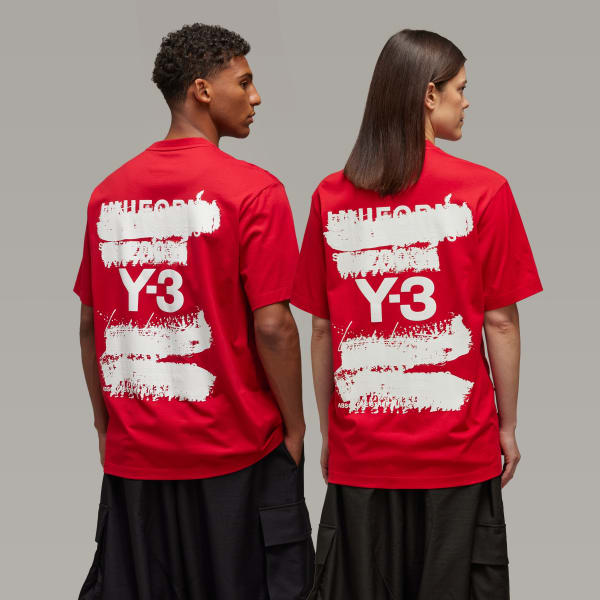 Rojo Polo Manga Corta Y-3 Estampado