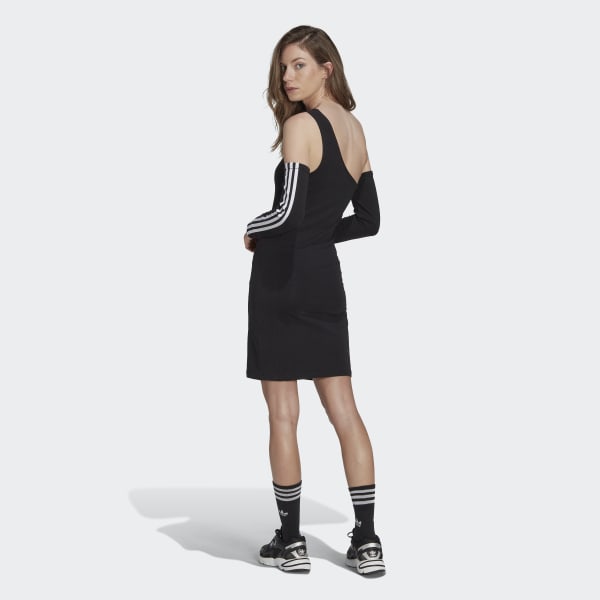 adidas adicolor Trefoil Cutout Long Sleeve Dress - Black | Women's ...