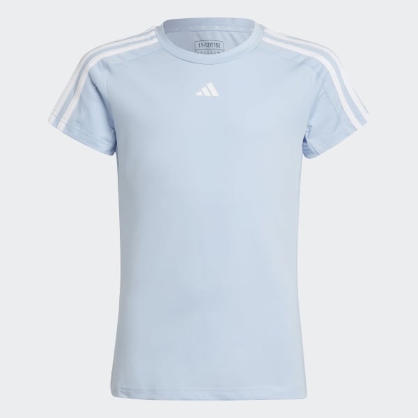 modrá Tričko Train Essentials AEROREADY 3-Stripes Slim-Fit Training