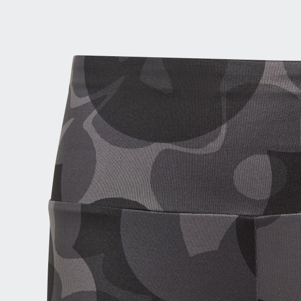 Svart Essentials AEROREADY Seasonal Print High-Waist 7/8 Tights, barn