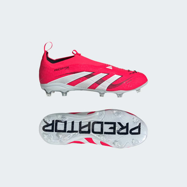 Red Predator Elite Laceless Firm Ground Boots Kids