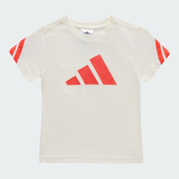 White Performance 3 Stripes T-shirt Set Kids