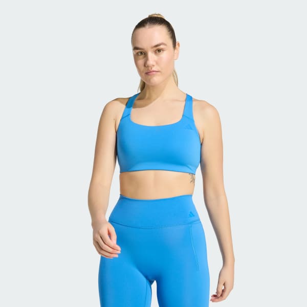 Blue Optime Workout Medium Support Bra