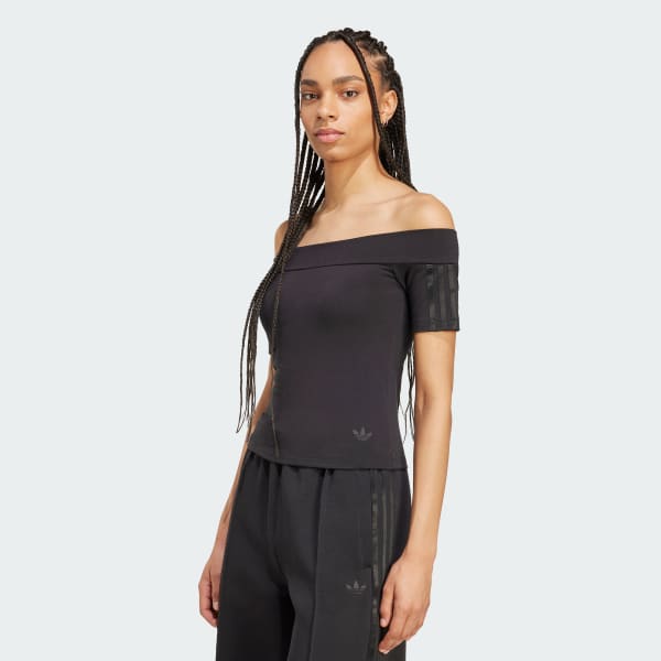 Nero T-shirt adicolor Bandeau Short Sleeve