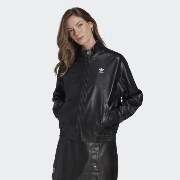 september Tilfredsstille svulst adidas adicolor Trefoil Faux Leather Jacket - Black | Women's Lifestyle |  adidas US