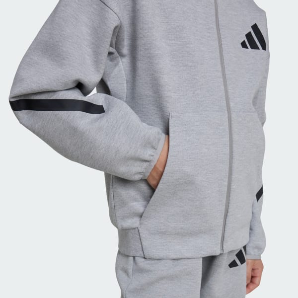 adidas Z.N.E. Full-Zip Hooded Track Jacket - Grey | Free Shipping