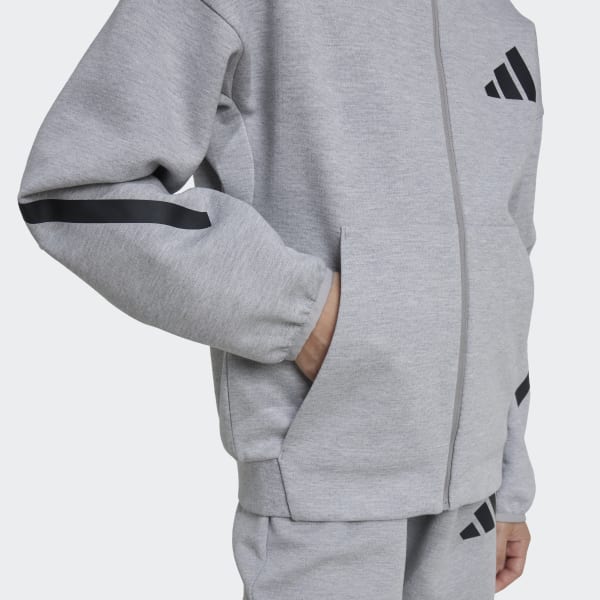 adidas Z.N.E. Full-Zip Hooded Track Jacket - Grey | Free Shipping