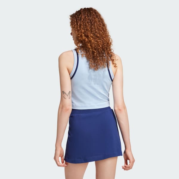 Blue Essentials Color-Pop Cotton Crop Tank Top