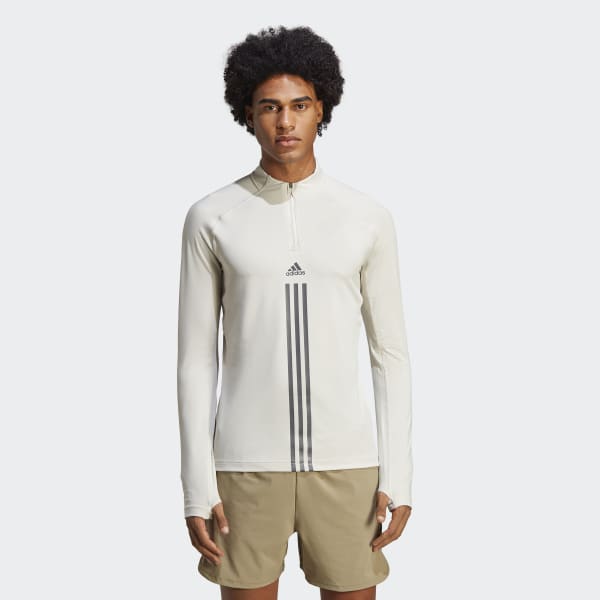 bézová Top AlphaStrength 1/4 Zip Long Sleeve DMQ41