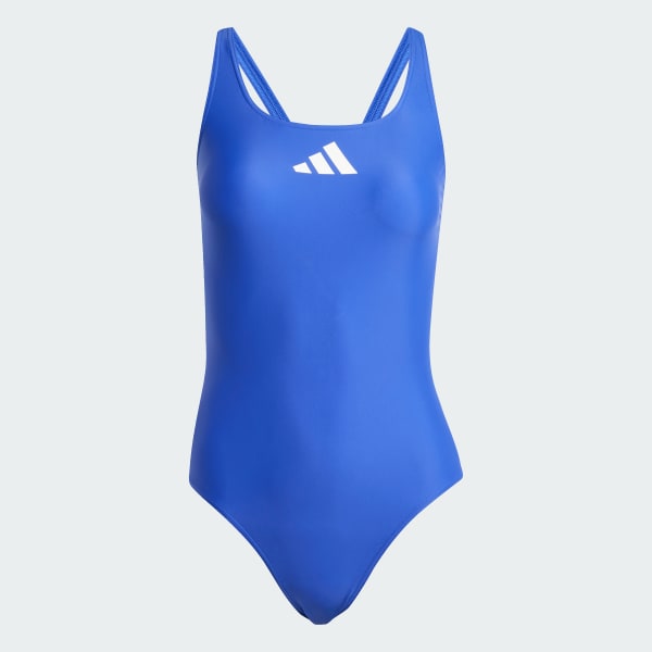 Azul Traje De Natación 3 Bar Logo