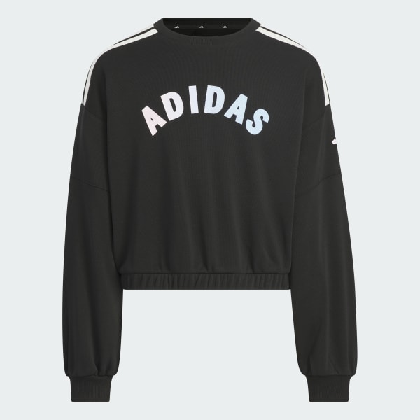 ブラック ガールズ スウェット ルーズフィット クルーネック プルオーバー キッズ