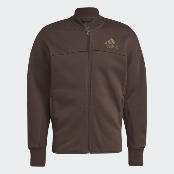 hnedá Tepláková bunda Studio Lounge Fleece HQ434