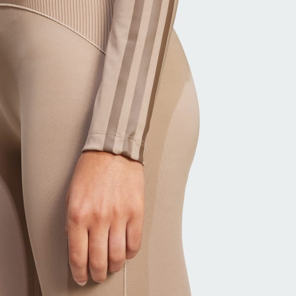 adidas Hyperglam Rib Zip Thru Cover Up - Brown | adidas Finland
