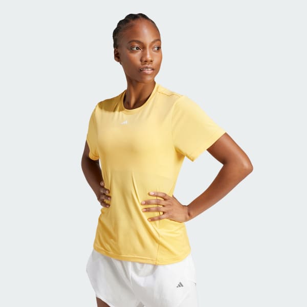 Womens yellow adidas t shirt cheap