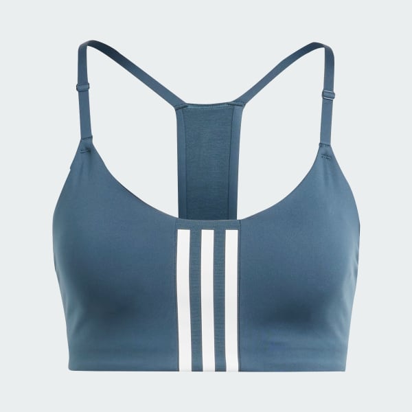 New Adidas Size XS Women's Ace 3-Stripes Sports Bra Blue