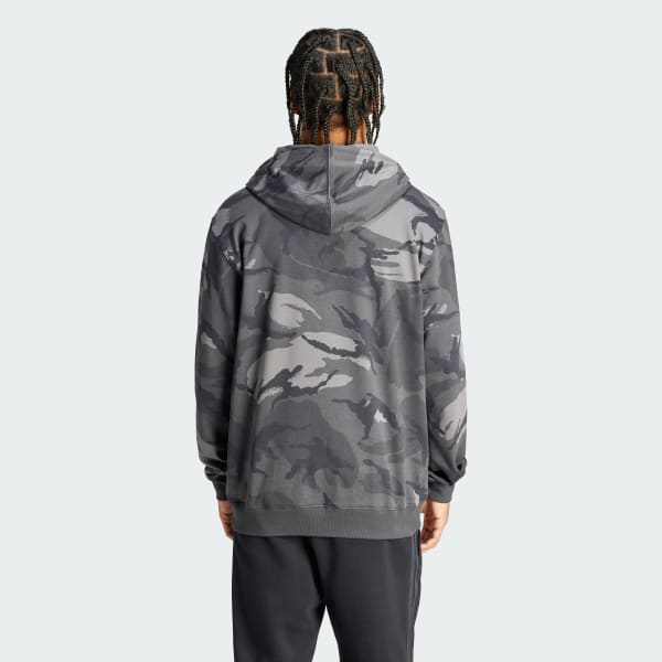 Grigio Felpa con cappuccio Camouflage All Black