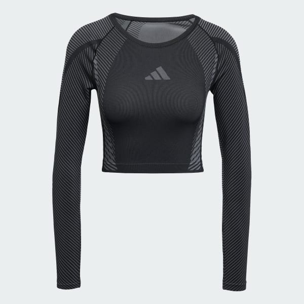 Schwarz Seamless Knitted Longsleeve