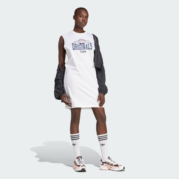 Blanco Vestido sin Mangas adidas Originals x Hello Kitty Cinnamoroll Estampado