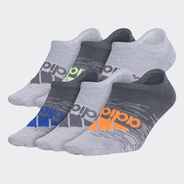 Grey Superlite Badge of Sport No-Show Socks 6 Pairs EW4483X