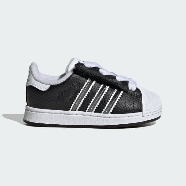 Negro Zapatillas adidas Originals Superstar II Comfort Closure de cordones elásticos para niños