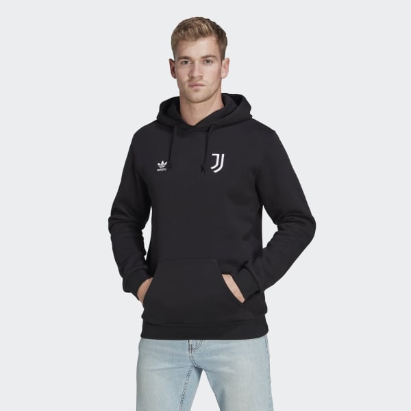Svart Juventus Essentials Trefoil Hettegenser BWU03