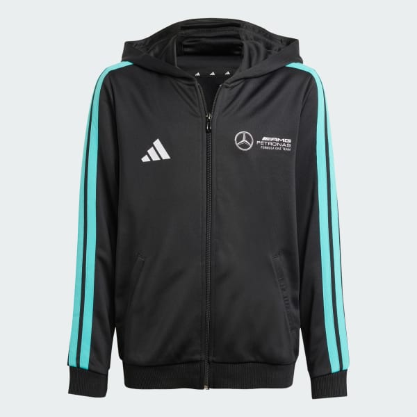 cerná MIKINA MERCEDES - AMG PETRONAS FORMULA ONE TEAM DNA FULL ZIP HOOD