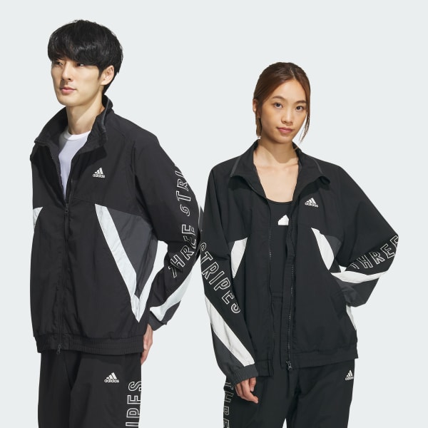 【Adidas】Wording Oversized Fit Woven Full Zip Jacket adidas Wording Oversized Fit Woven Full Zip Jacket - Black