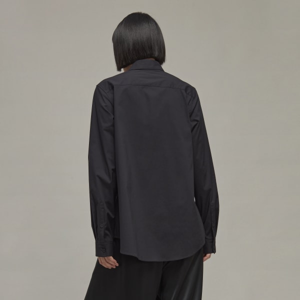 Black Y-3 Classic Chest Logo Button-Down Long-sleeve Top MMB29