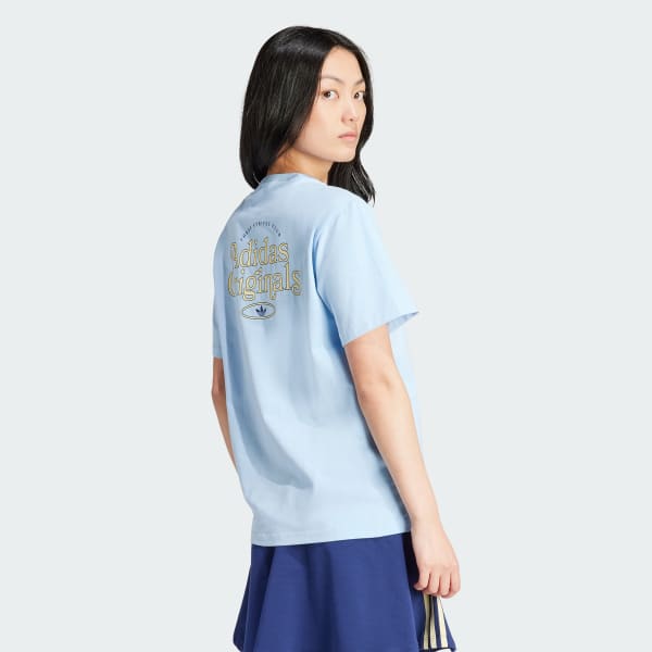 Azul Camiseta Estampada