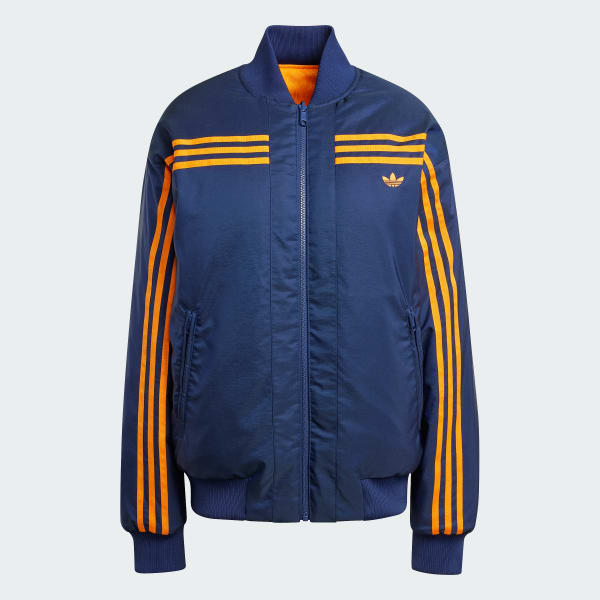 adidas 70s Reversible Oversized Bomber Jacket Orange adidas UK