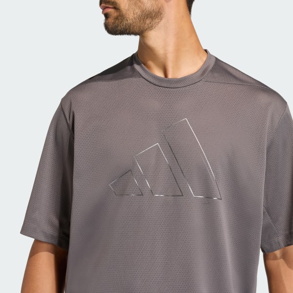 Brown D4T PrimeLift Essentials Workout Mesh T-Shirt