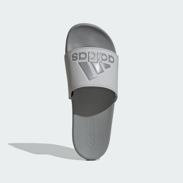 Grey sliders adidas sales