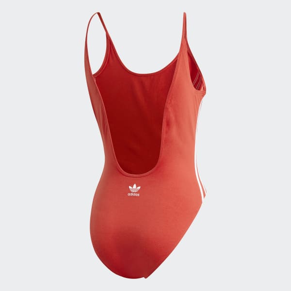 red and white adidas bodysuit