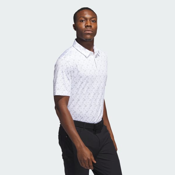 adidas Core Allover Print Polo Shirt White adidas Ireland