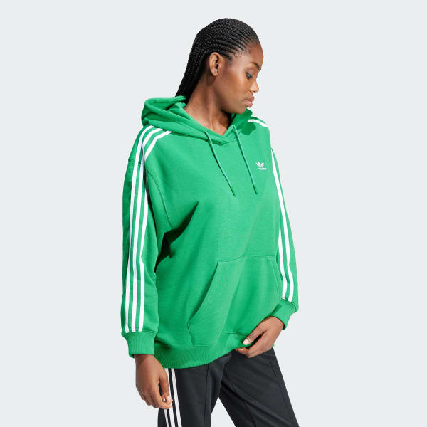 adidas Adicolor 3-Stripes Oversized Hoodie - Green | adidas UK