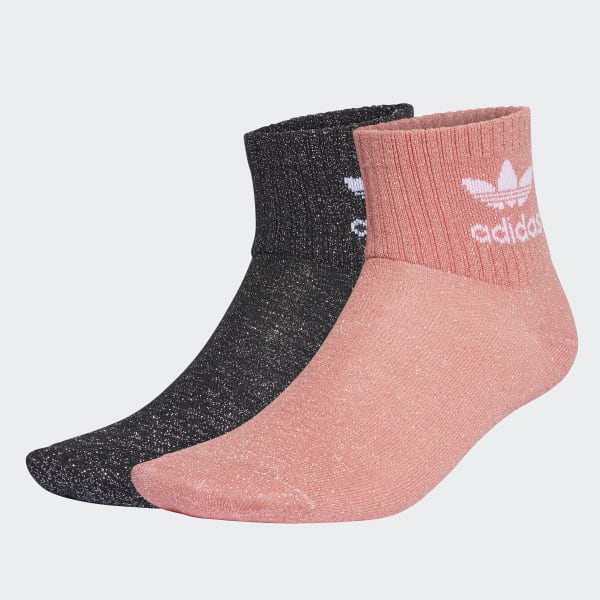 adidas Full-Glitter Mid-Ankle Socks 2 Pairs - Black | adidas UK