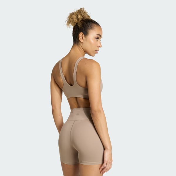 Brown adidas All Me Luxe Medium Support Bra