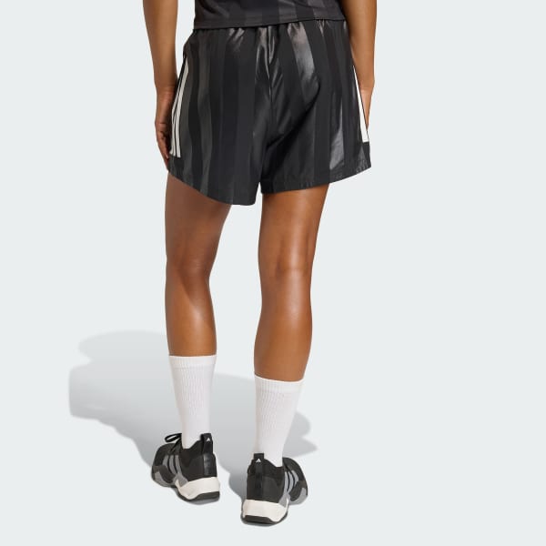 Đen Quần Short Dệt Hyperglam 3-Stripes Emboss