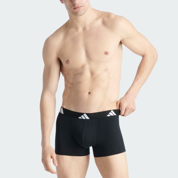 Schwarz Active Flex Cotton Boxershorts, 3er-Pack – Unterwäsche